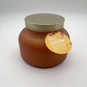Fall Into Autumn Pumpkin Spice 18oz Glass Jar Candle 2-Wick New Seasonal‎